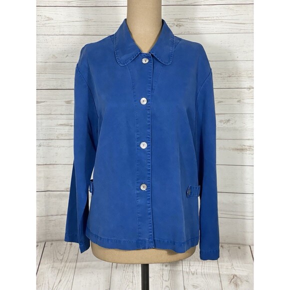 Vintage 90s AKS Amy K Su Blue Button Up Dress Jacket Women’s Size Small - Picture 1 of 7